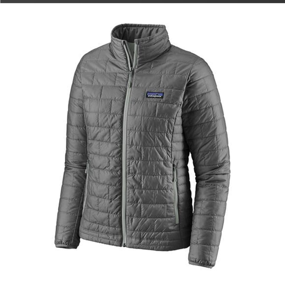 Never worn but took tags off so cannot return. Grey Patagonia puffer jacket.